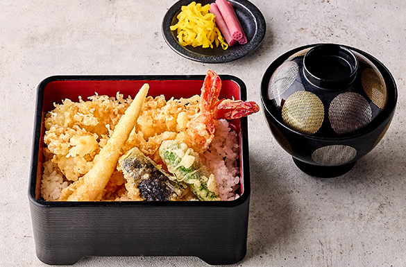 大海老と季節野菜天重